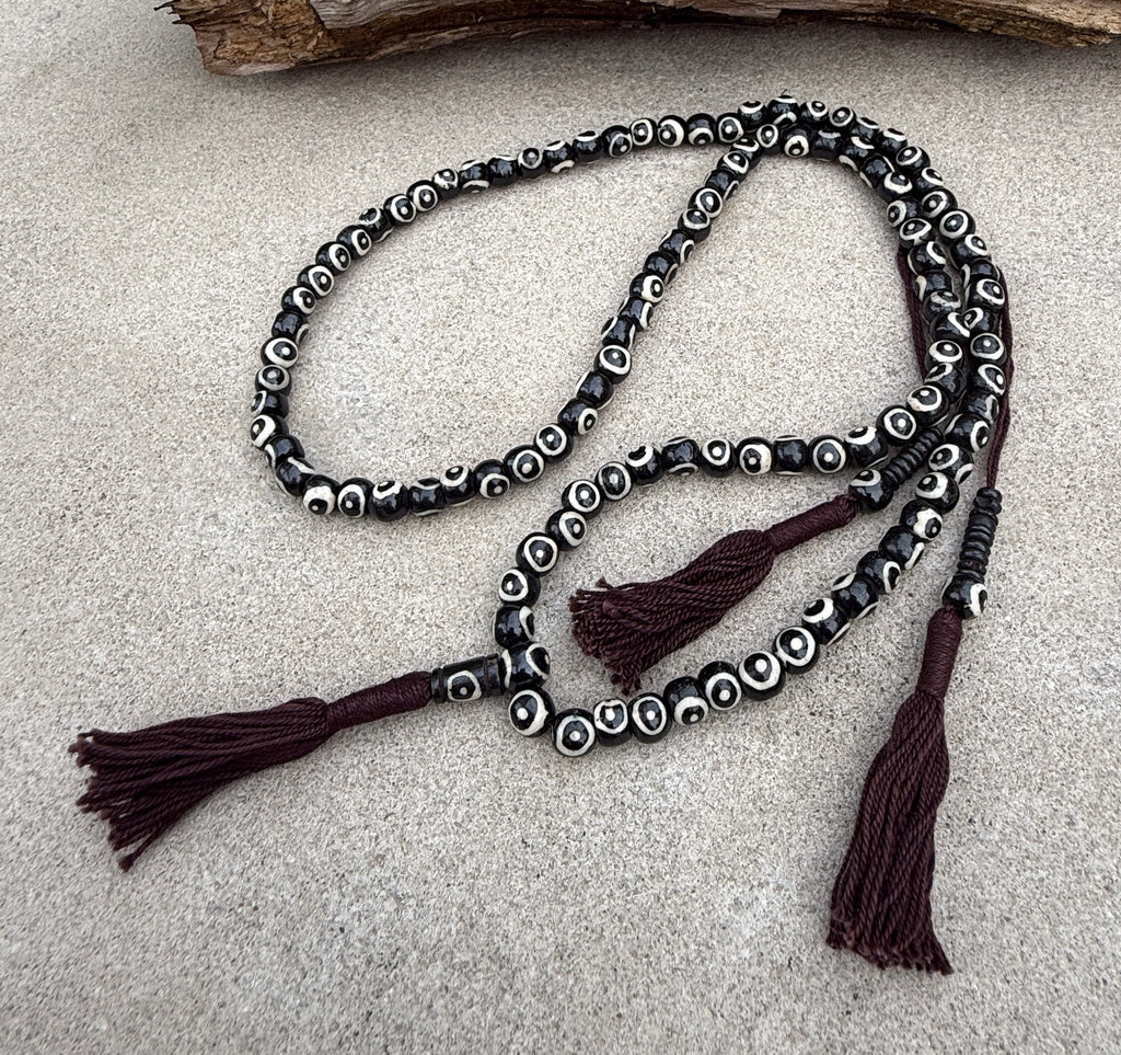 Natural Buffalo Bone 108 Bead Meditation Mala | Tibetan Prayer Beads with Mala Counter | Buddhist Japa Mala | Yoga Meditation Necklace Gift - DharmaObjects