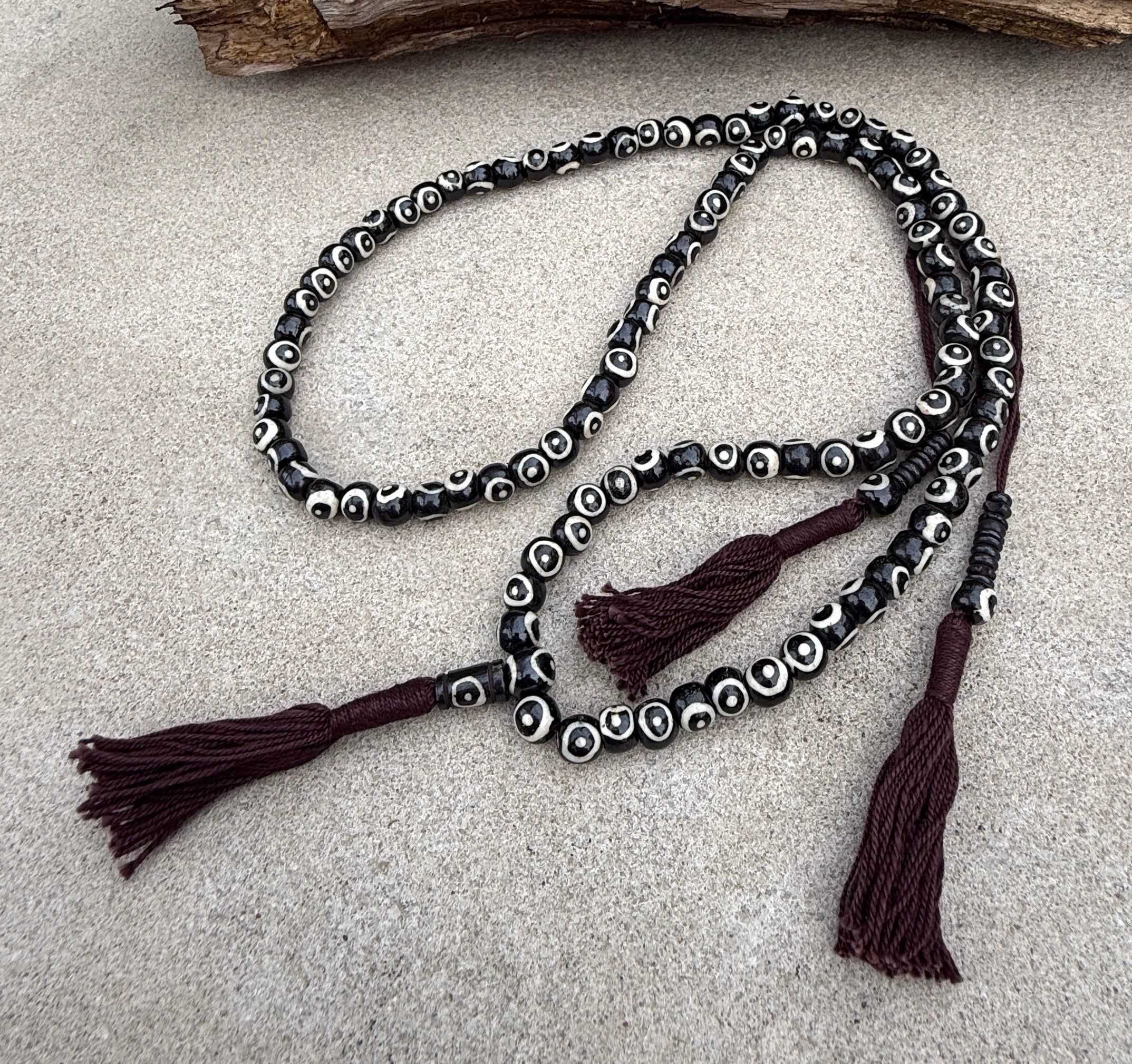 Natural Buffalo Bone 108 Bead Meditation Mala | Tibetan Prayer Beads with Mala Counter | Buddhist Japa Mala | Yoga Meditation Necklace Gift - DharmaObjects