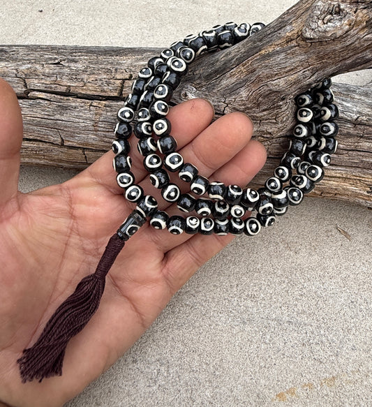 Natural Buffalo Bone 108 Bead Meditation Mala | Tibetan Prayer Beads with Mala Counter | Buddhist Japa Mala | Yoga Meditation Necklace Gift - DharmaObjects