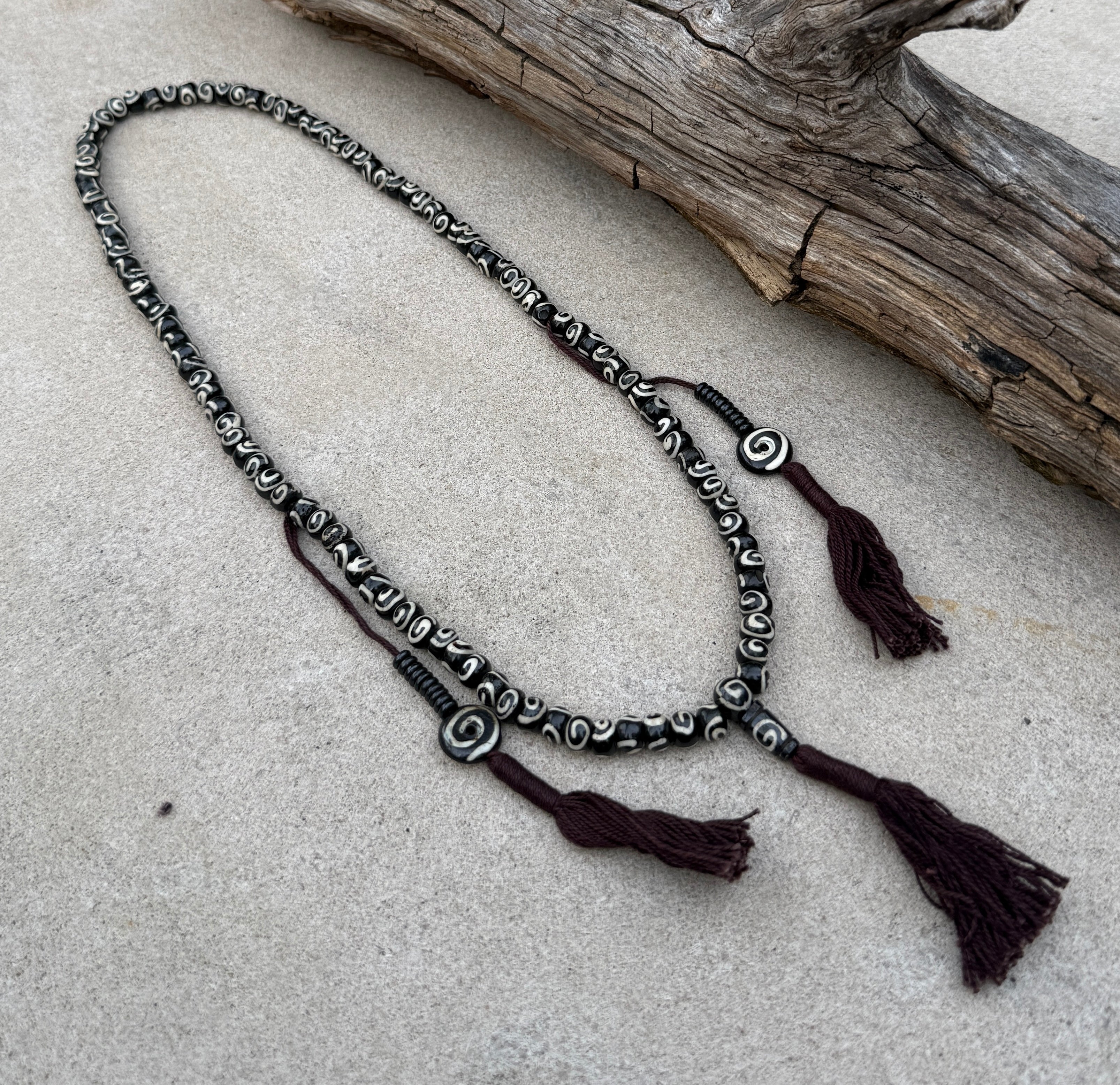 Natural Buffalo Bone 108 Bead Meditation Mala | Tibetan Prayer Beads with Mala Counter | Buddhist Japa Mala | Yoga Meditation Necklace Gift - DharmaObjects