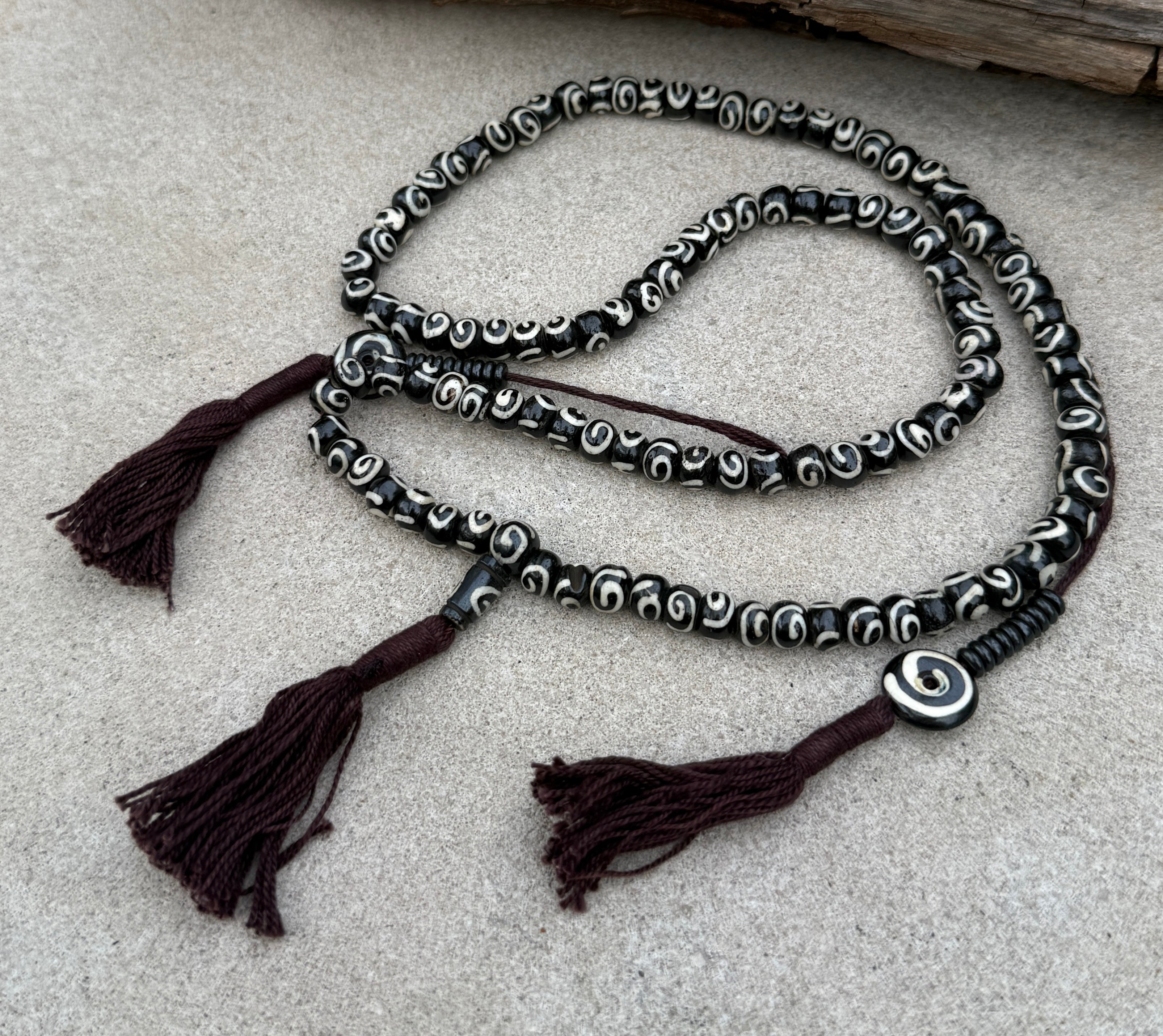 Natural Buffalo Bone 108 Bead Meditation Mala | Tibetan Prayer Beads with Mala Counter | Buddhist Japa Mala | Yoga Meditation Necklace Gift - DharmaObjects
