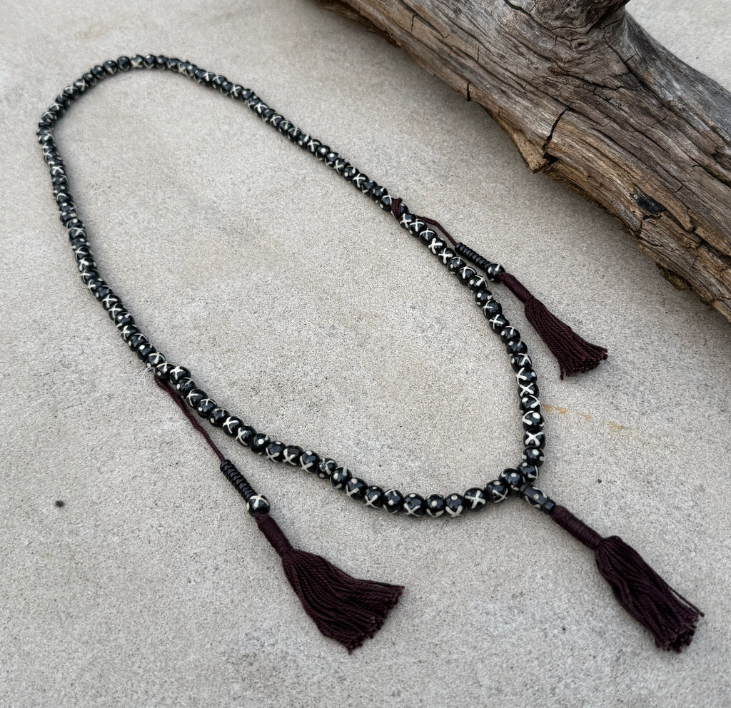 Natural Buffalo Bone 108 Bead Meditation Mala | Tibetan Prayer Beads with Mala Counter | Buddhist Japa Mala | Yoga Meditation Necklace Gift - DharmaObjects