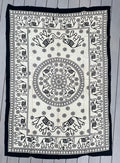 Elephant Mandala Tapestry 80”X50” White - DharmaObjects