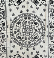 Elephant Mandala Tapestry 80”X50” White