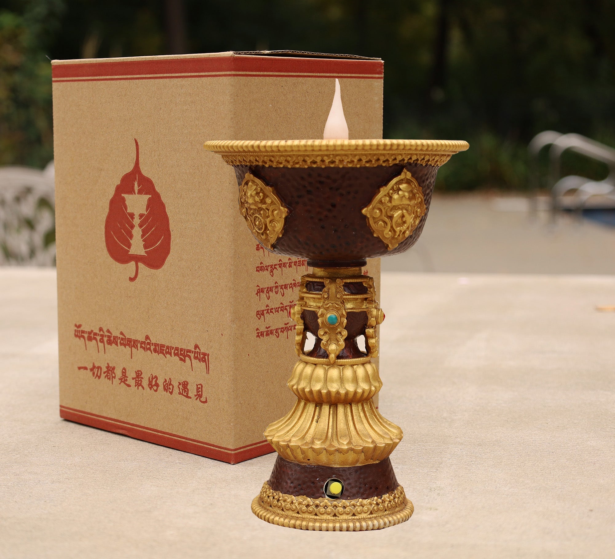 DharmaObjects Tibetan LED Electronic Butter Lamp Temple Shrine Lights Rechargeable Burning Lamps