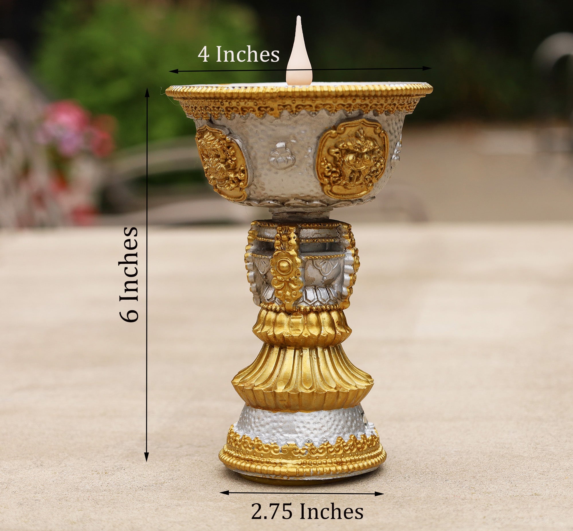 DharmaObjects Tibetan LED Electronic Butter Lamp Temple Shrine Lights Rechargeable Burning Lamps