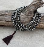 Natural Buffalo Bone Tibetan Om 108 Beads Prayer Mala - DharmaObjects