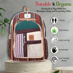 KayJayStyles Green Patch Handmade Hemp Backpack from Nepal – Mini, Daypack & Large Sizes - DharmaObjects