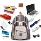 KayJayStyles Natural Handmade Large Multi Pocket Hemp Nepal Backpack - DharmaObjects