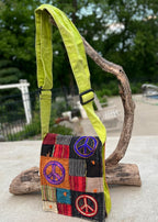 Handmade Hippie Cross Body Bag, Travel Sling Bag, Vegan Passport Bag, Travel Cute Purse, Hippie Shoulder Bag, Fair Trade