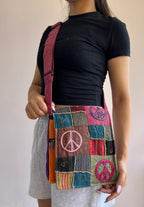 Handmade Hippie Cross Body Bag, Travel Sling Bag, Vegan Passport Bag, Travel Cute Purse, Hippie Shoulder Bag, Fair Trade