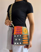 Handmade Hippie Cross Body Bag, Travel Sling Bag, Vegan Passport Bag, Travel Cute Purse, Hippie Shoulder Bag, Fair Trade