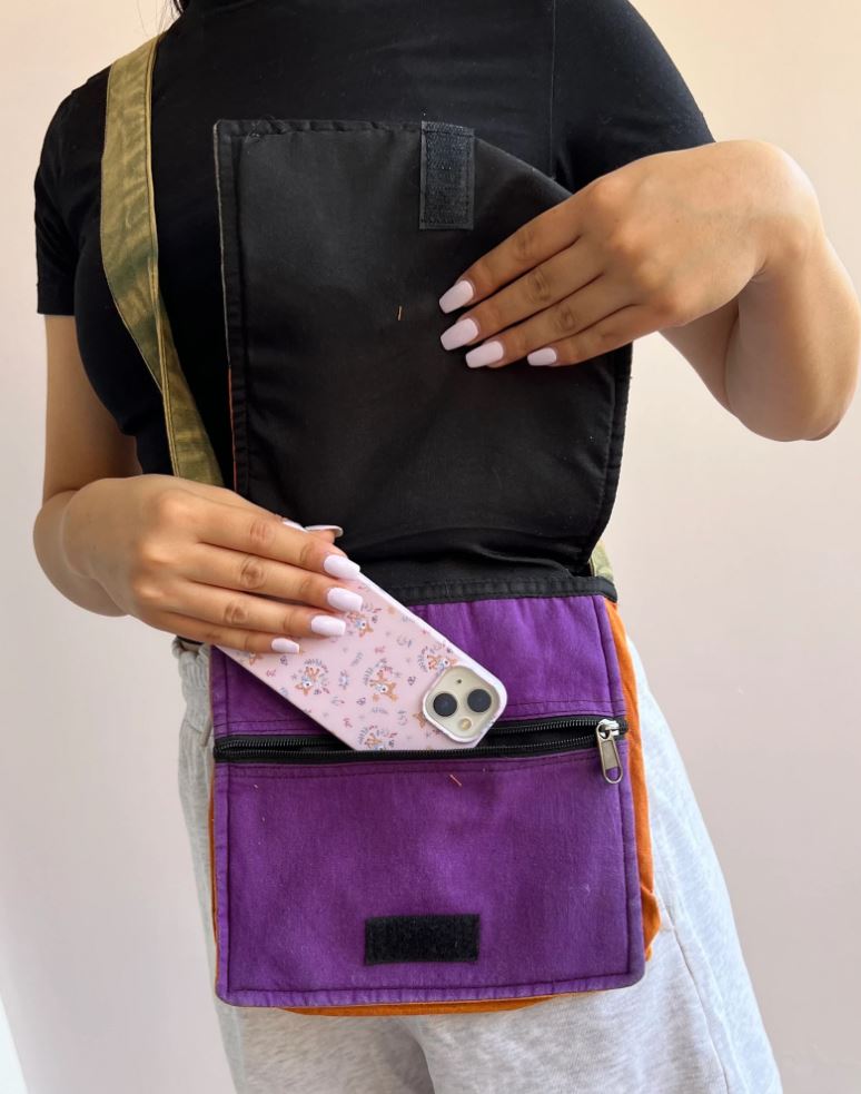 Handmade Hippie Cross Body Bag, Travel Sling Bag, Vegan Passport Bag, Travel Cute Purse, Hippie Shoulder Bag, Fair Trade
