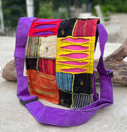 Handmade Hippie Cross Body Bag, Travel Sling Bag, Vegan Passport Bag, Travel Cute Purse, Hippie Shoulder Bag, Fair Trade