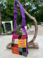 Handmade Hippie Cross Body Bag, Travel Sling Bag, Vegan Passport Bag, Travel Cute Purse, Hippie Shoulder Bag, Fair Trade