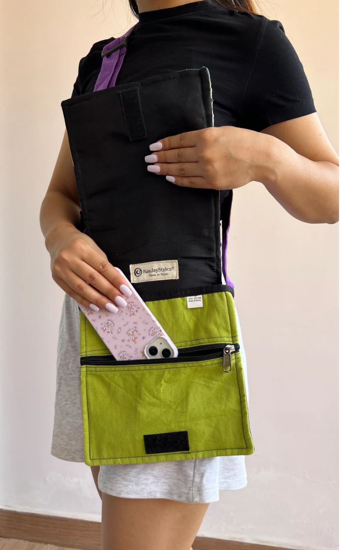 Handmade Hippie Cross Body Bag, Travel Sling Bag, Vegan Passport Bag, Travel Cute Purse, Hippie Shoulder Bag, Fair Trade