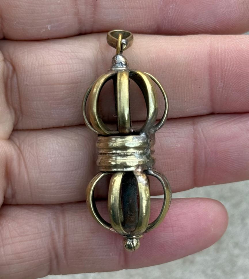 Tibetan Nine Spokes Dorji Dorjee Brass Protection Pendant