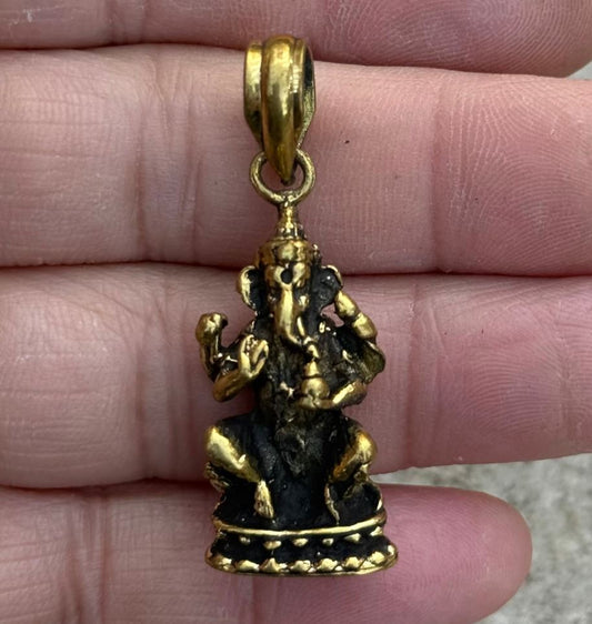 Ganesha Brass Pendant - Hindu God of Wisdom and Prosperity