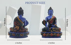 Tibetan Healing Medicine Buddha Statue Hand Painted Nepal 5” Tall - DharmaObjects