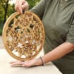Handcrafted Triple Moon Decor For Home Blessings Protection Rustic Wall Mounted Art - DharmaObjects