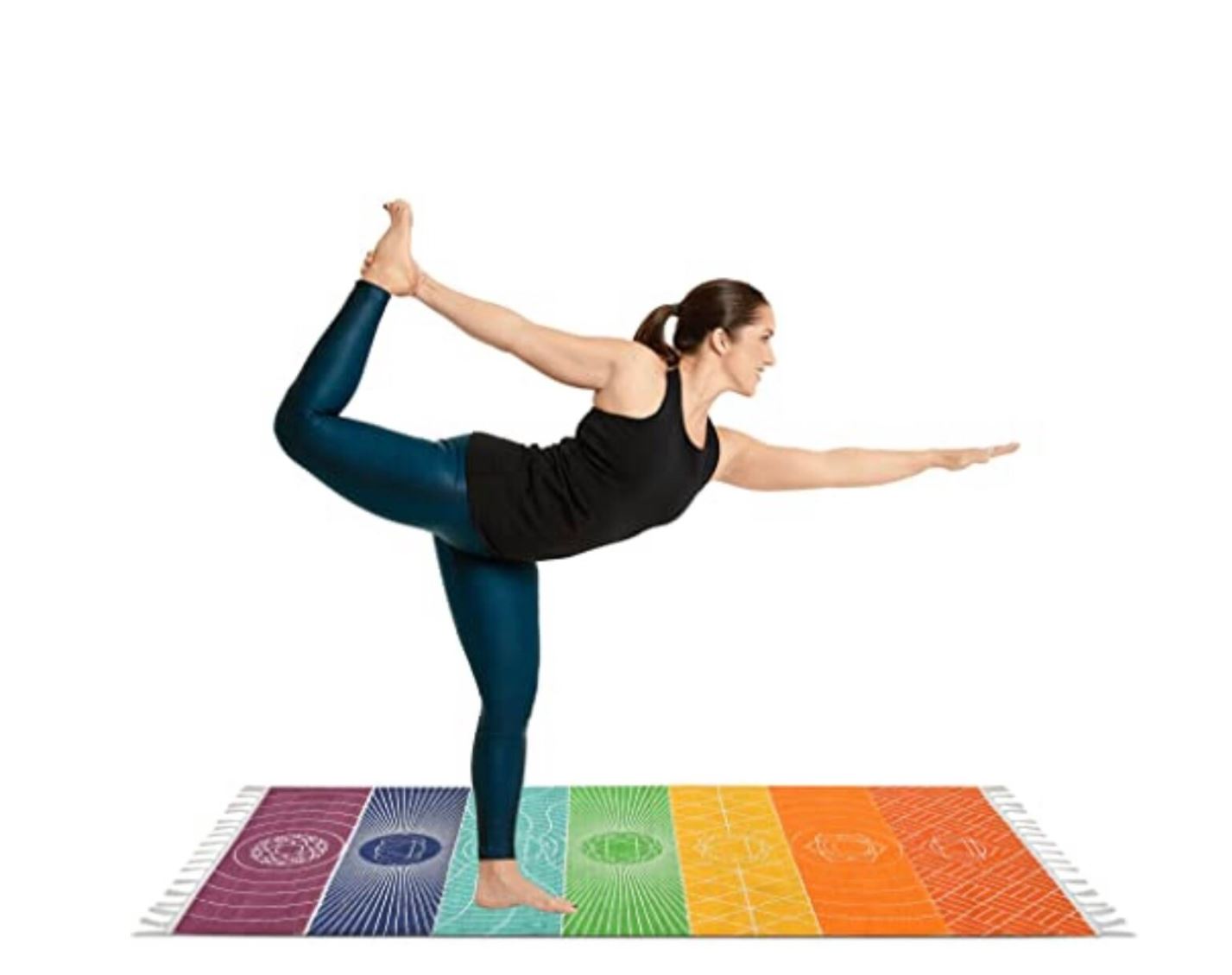 Organic Cotton 7 Chakra Yoga Mat Rug Comfortable And  Perfect For Yoga, Meditation, Fitness, and Prayer | Non-toxic and Anti-slip