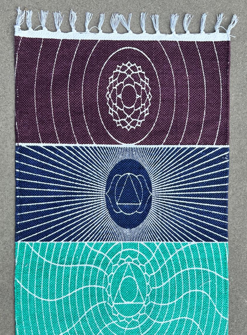 Organic Cotton 7 Chakra Yoga Mat Rug Comfortable And  Perfect For Yoga, Meditation, Fitness, and Prayer | Non-toxic and Anti-slip