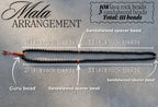 Lava Rock & Sandalwood Handmade Prayer Meditation Mala | Choice of Cotton Thread Tassel or Adjustable Tassel