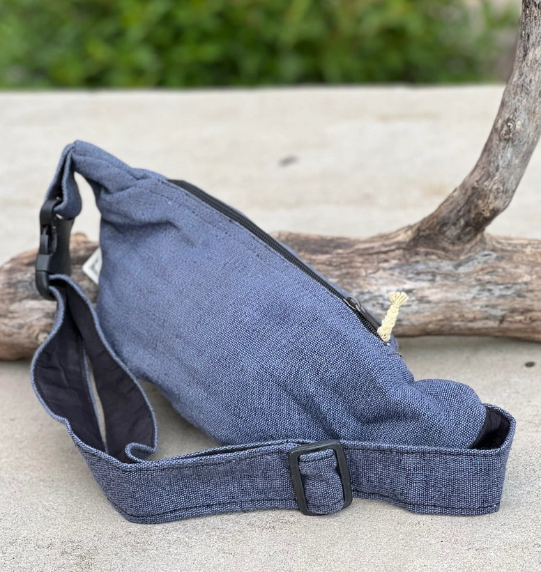 Boho Style Hemp Fanny Pack – Handmade Adjustable Waist & Crossbody Bag