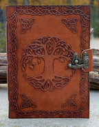 Handmade Tree of Life Embossed Leather Journal