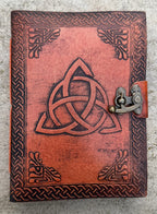 Handmade Triquetra Embossed Leather Journal