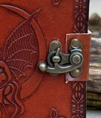 Handmade Fairy Moon Embossed Leather Journal