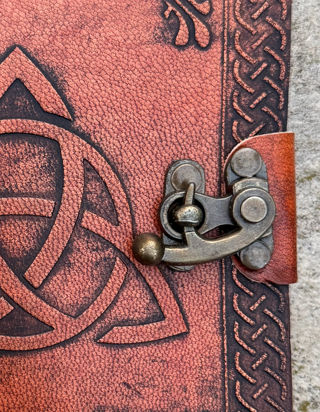 Handmade Triquetra Embossed Leather Journal