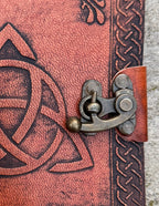 Handmade Triquetra Embossed Leather Journal