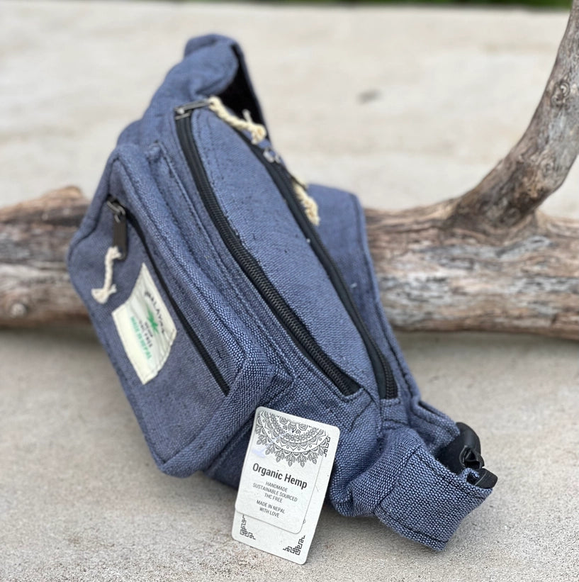 Boho Style Hemp Fanny Pack – Handmade Adjustable Waist & Crossbody Bag