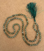 Prehnite 108 Bead Mala Necklace • Hand-Knotted Gemstone Prayer Beads • Yoga Jewelry • Spiritual Healing Meditation Necklace - DharmaObjects