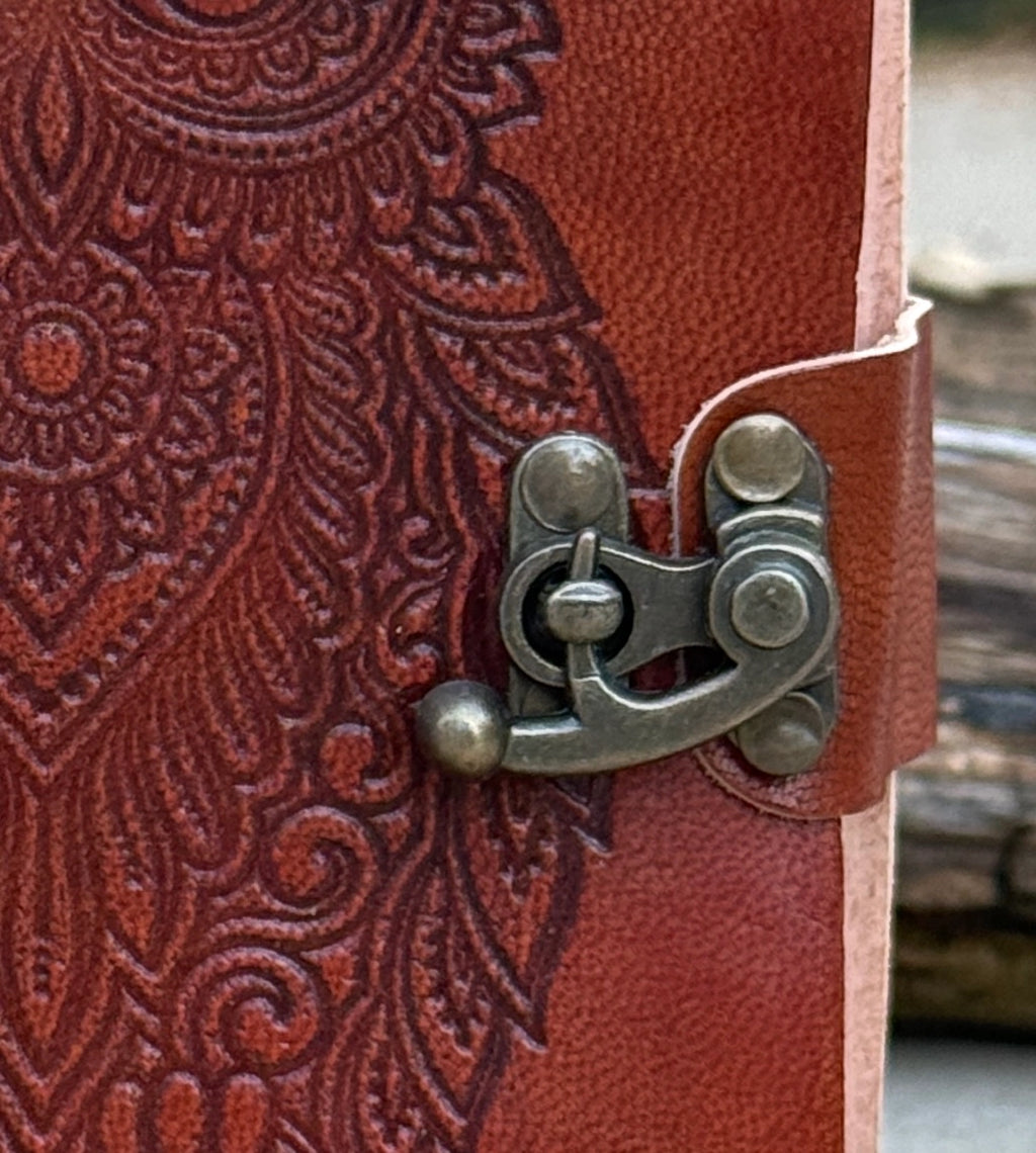 Handmade Owl Embossed Leather Journal