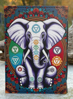 Handmade 7 Chakra Elephant Embossed Leather Journal