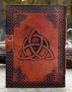 Handmade Triquetra Embossed Leather Journal