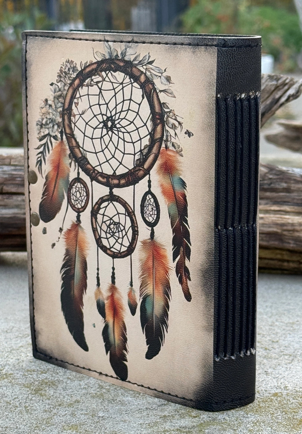 Handmade Native Dream Catcher Embossed Leather Journal
