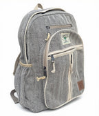KayJayStyles Black Stripe Hemp Nepal Backpack – Handmade Large Multi-Pocket Bag