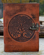 Handmade Tree of Life Embossed Leather Journal