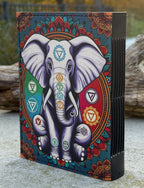 Handmade 7 Chakra Elephant Embossed Leather Journal