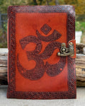 Handmade Om Embossed Leather Journal