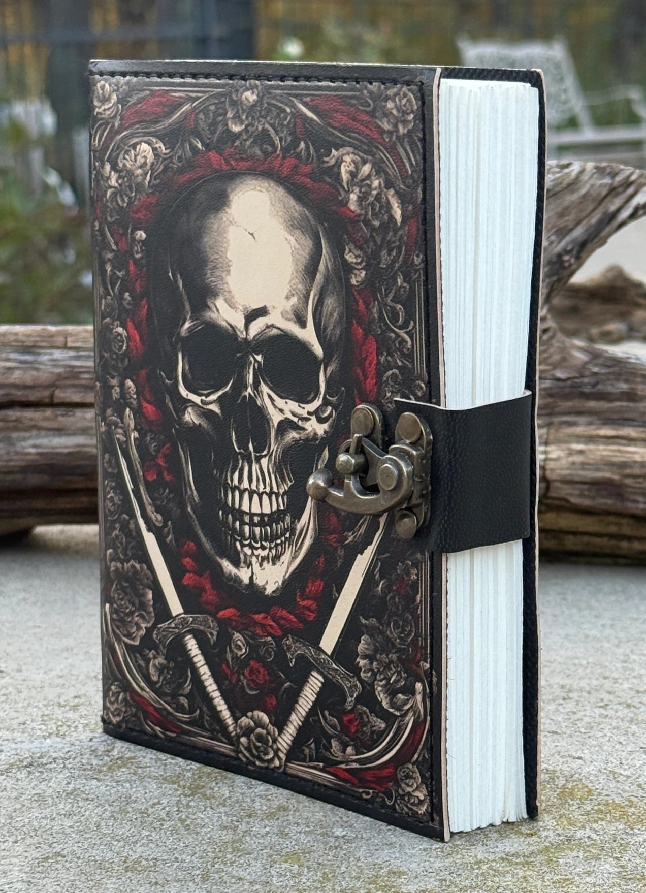 Handmade Skull Embossed Leather Journal