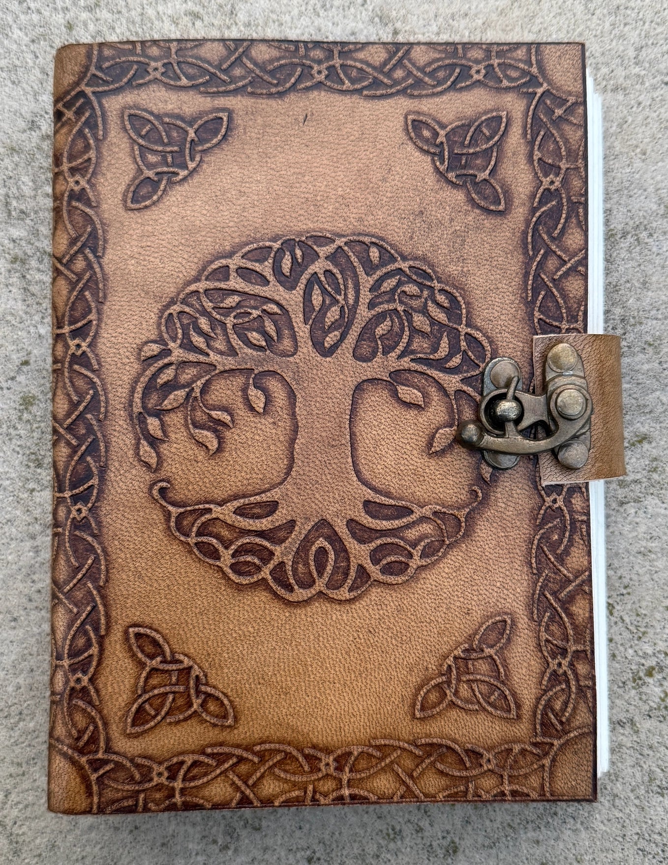 Handmade Tree of Life Embossed Leather Journal