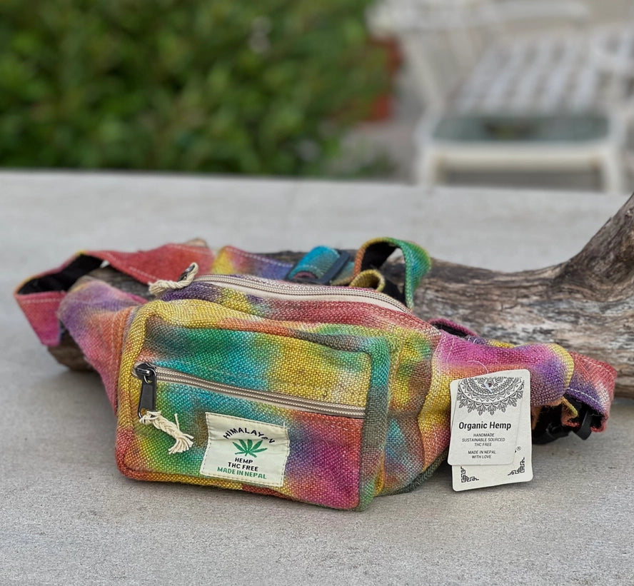 Boho Style Hemp Fanny Pack – Handmade Adjustable Waist & Crossbody Bag