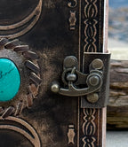 Handmade Triple Moon Embossed Leather Journal