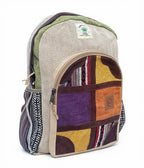 KayJayStyles Multi-Patch Hemp Nepal Backpack – Handmade Large Multi-Pocket Bag