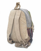 KayJayStyles Multi-Patch Handmade Hemp Backpack – Small Lightweight Nepal Daypack