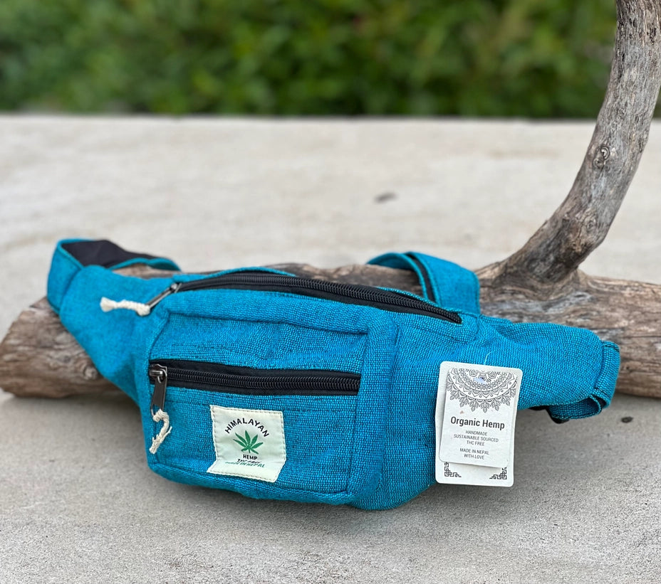 Boho Style Hemp Fanny Pack – Handmade Adjustable Waist & Crossbody Bag